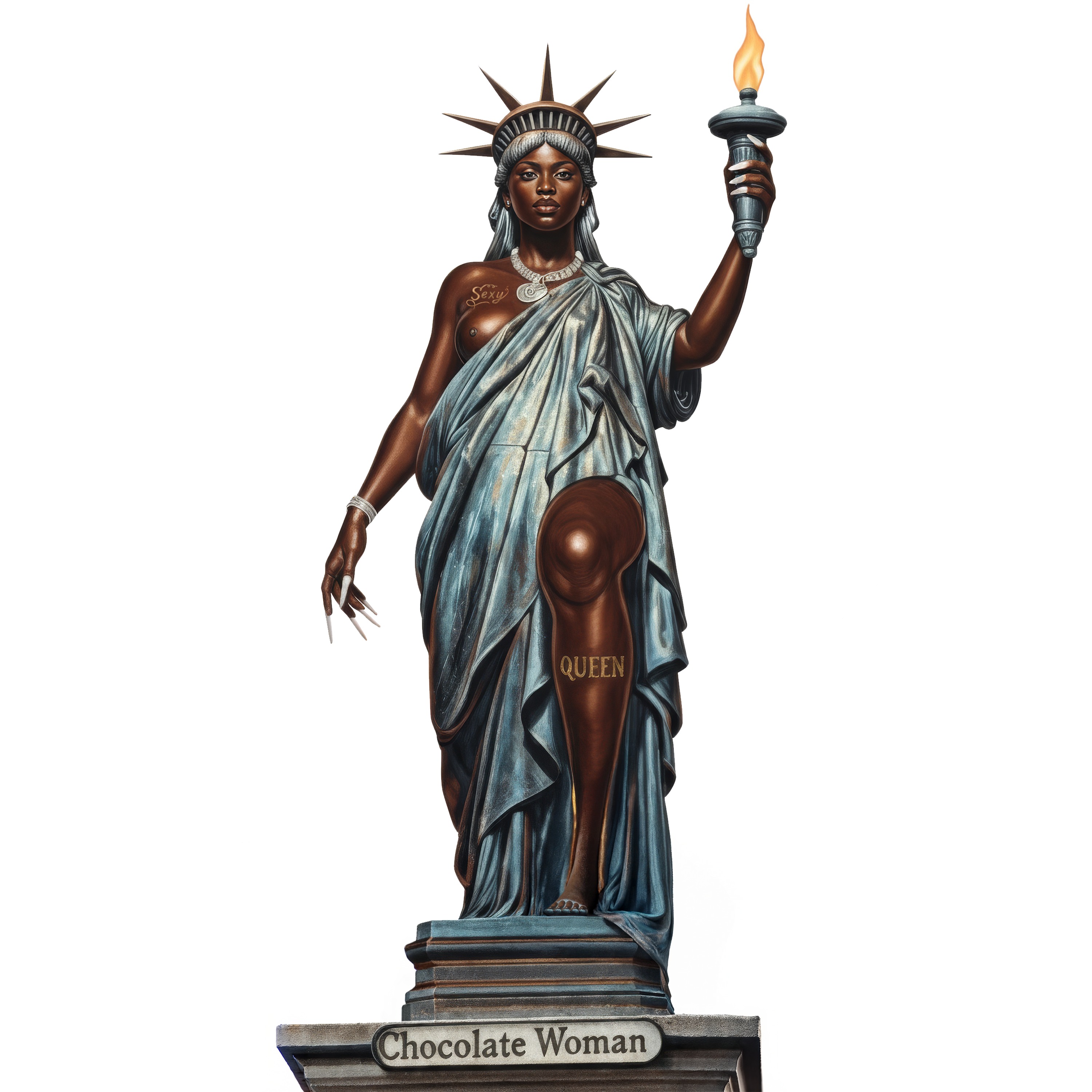 Chocolate Woman album cover featuring Statue of Liberty inspired artwork