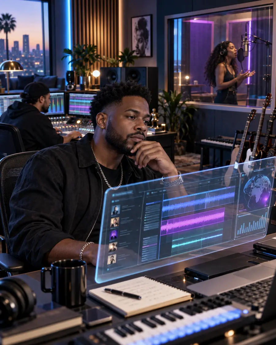 Music producer using an IPXS release workspace