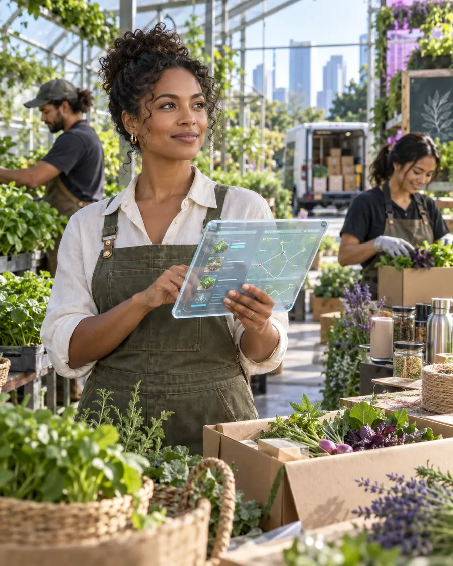 Urban grower using a digital operations tool